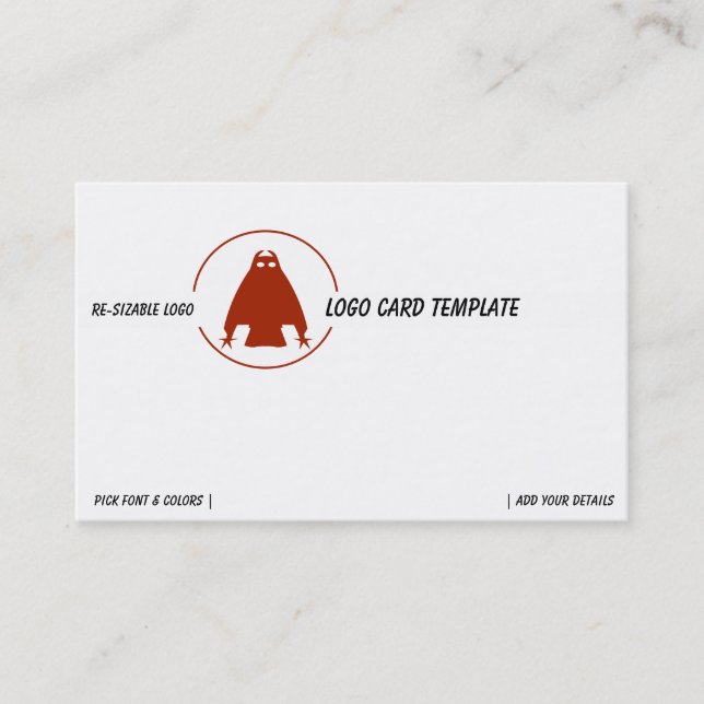 Rotes Horn-Owl-Logo Visitenkarte (Vorderseite)