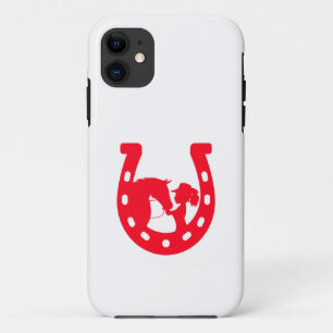 Rotes Horseshoe Mädchen und Pferde Case-Mate iPhone Hülle