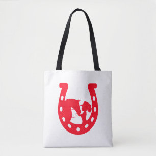 Rotes Horseshoe Mädchen und Pferde Tasche