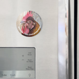 Rotes Huhn arbeitet für Hühnerfutter Lustiger Magn Magnet