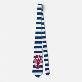 Rotes Hummer-nautischmonogramm-blauer weißer Krawatte
