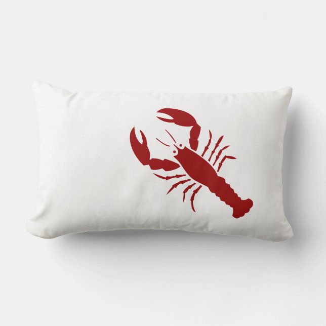 Rotes Hummer ~ Strand-Haus Lendenkissen (Vorderseite)