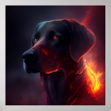 Rotes Hundeposter