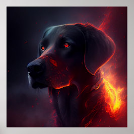 Rotes Hundeposter Poster