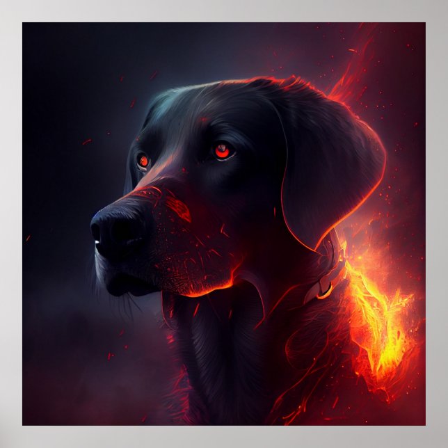 Rotes Hundeposter Poster (Vorne)