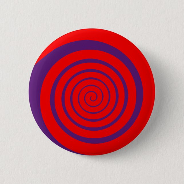 rotes hypnotisches Spiralbild Button (Vorderseite)