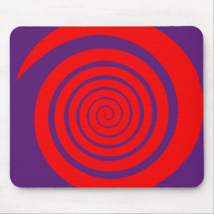 rotes hypnotisches Spiralbild Mousepad