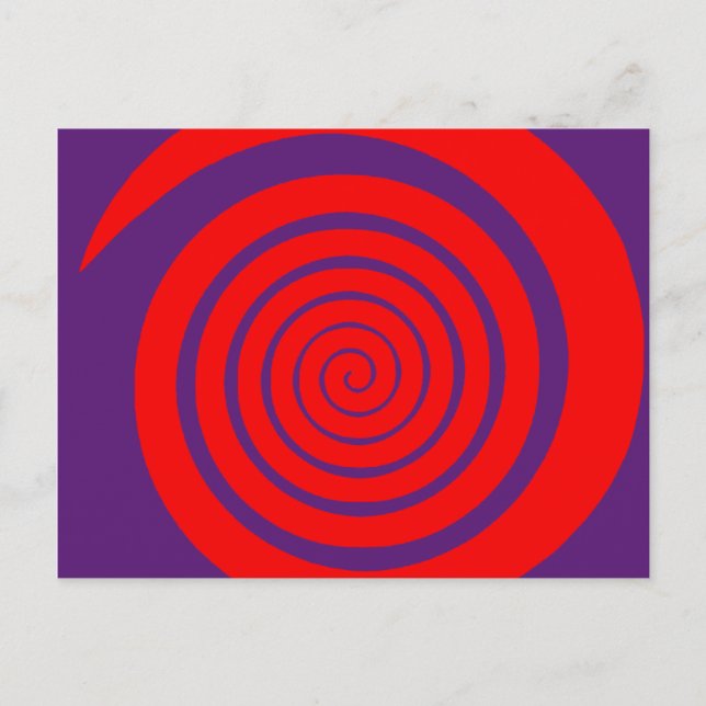 rotes hypnotisches Spiralbild Postkarte (Vorderseite)