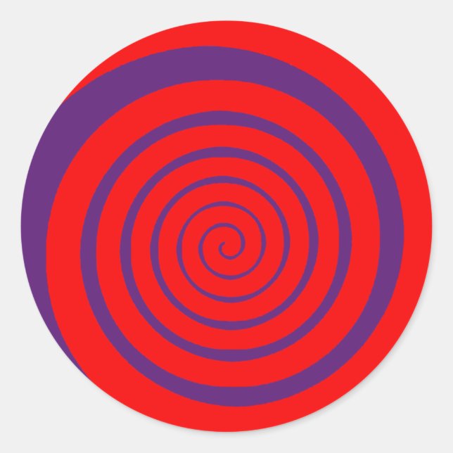 rotes hypnotisches Spiralbild Runder Aufkleber (Vorderseite)
