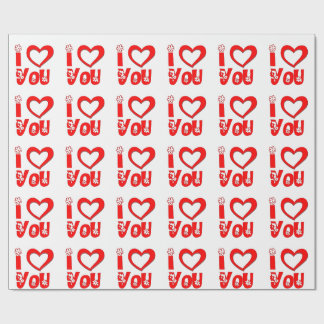 Rotes "Ich liebe dich" Geschenkverpackungspapier Geschenkpapier