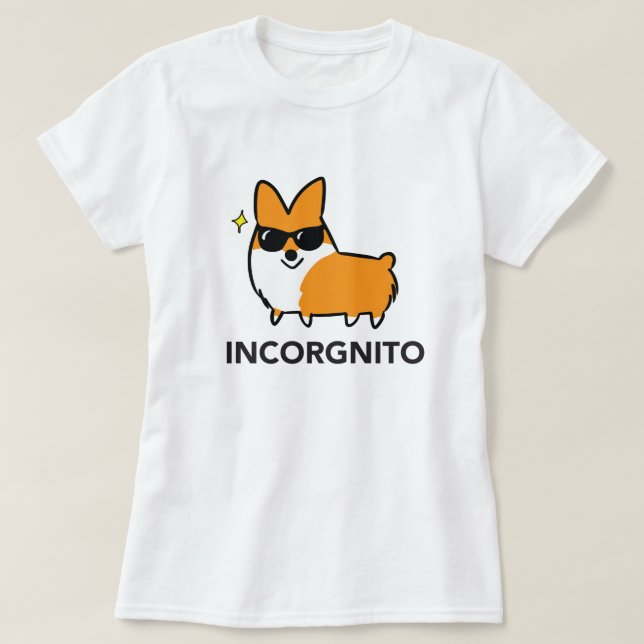 Rotes Incorgnito Shirt | CorgiThings (Design vorne)