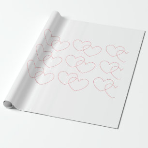 Rotes ineinander greifenherz-Packpapier Geschenkpapier