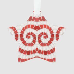 ROTES IONISCHES MOSAIK Acryl-Stern-Ornament Ornament