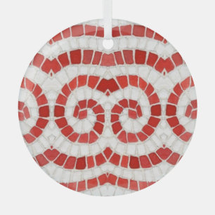 ROTES IONISCHES MOSAIK Glas-Kreis-Ornament Ornament Aus Glas