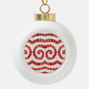 ROTES IONISCHES MOSAIK Keramik-Kugel-Ornament Keramik Kugel-Ornament