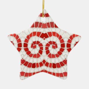 ROTES IONISCHES MOSAIK Keramik-Stern-Ornament Keramik Ornament