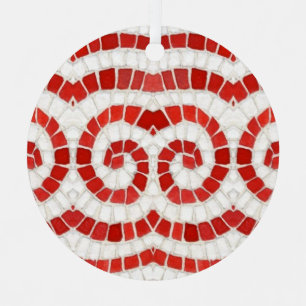ROTES IONISCHES MOSAIK Metall-Kreis-Ornament Ornament Aus Metall