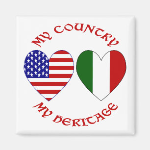 Rotes Italien USA Country-Erbe Magnet