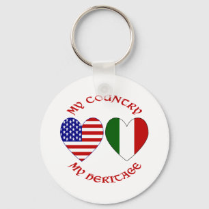 Rotes Italien USA Land Erbe Schlüsselanhänger