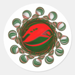 Rotes Juwel Runder Aufkleber