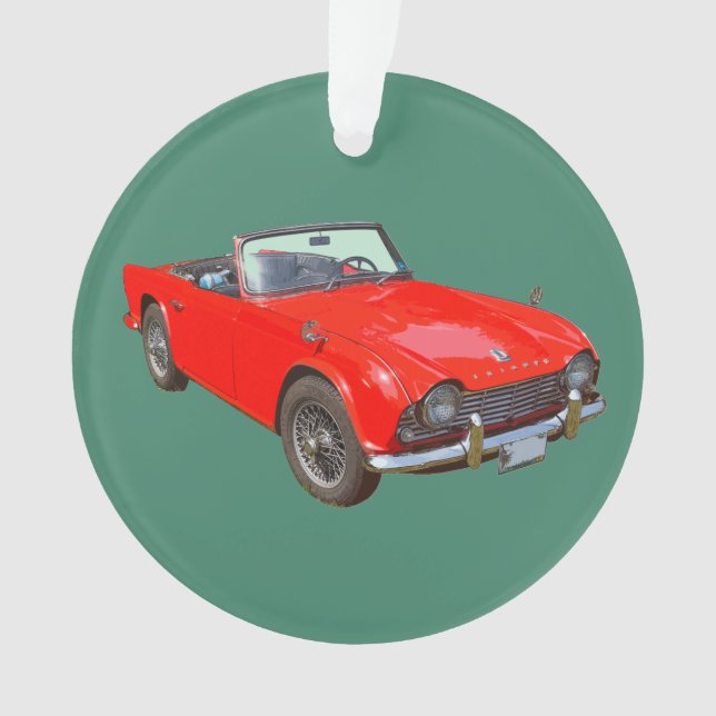 Rotes Kabriolett SportsCar Triumphs Tr4 Ornament (Vorderseite)