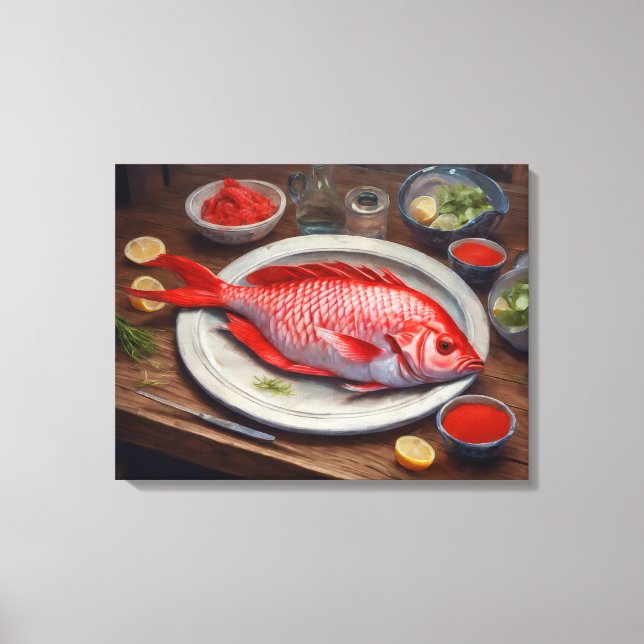 Rotes Kaisergemälde - überzogene Leinwand (Vorderseite)