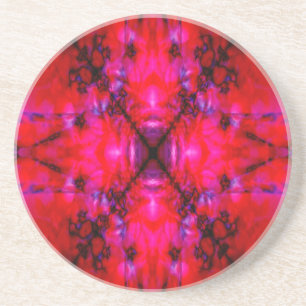 Rotes Kaleidoskop-Muster Getränkeuntersetzer