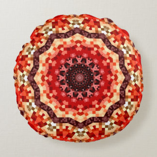 Rotes Kaleidoskopisches Rundkissen Rundes Kissen
