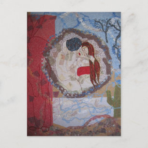 Rotes Kaninchen Postkarte