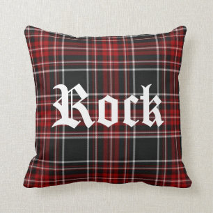 Rotes kariertes "Felsen" Tartan-Kissen Kissen