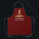Rotes Kariertes Keks Backen Crew Weihnachten Schürze<br><div class="desc">Die ideale Schürze für alle Ihre Feiertage Weihnachten Backen! Niedlicher Lebkuchenmann und rollendes Button mit Ihrem Namen. Spaß Typografie sagt "Cookie Baking Crew - Backen und Verkochen Division". Die perfekte Schürze für Ihre ganze Familie! Spaß am roten Büffel kariert.</div>