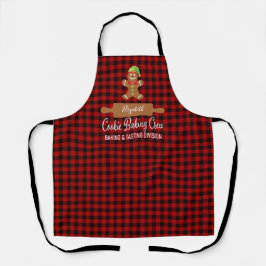 Rotes Kariertes Keks Backen Crew Weihnachten Schürze