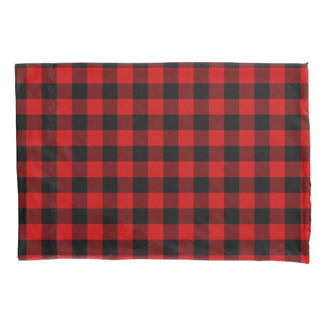 Rotes kariertes kissenbezug (Vorderseite)