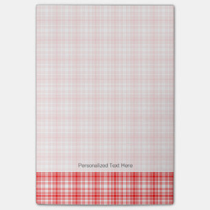Rotes kariertes post-it klebezettel