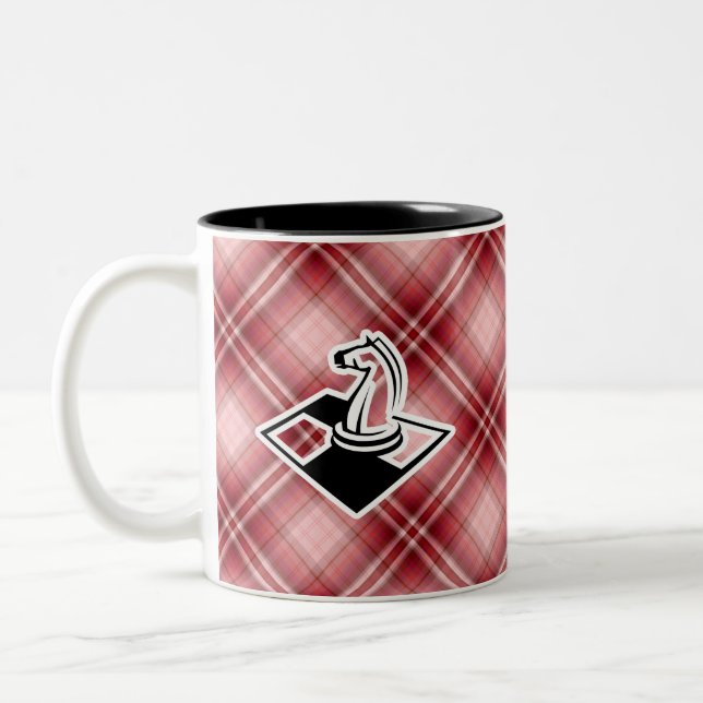 Rotes kariertes Schach Zweifarbige Tasse (Links)