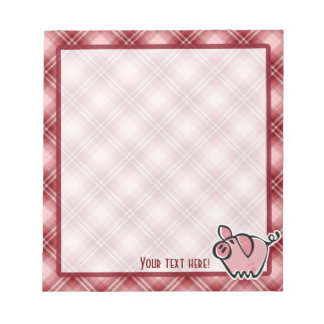 Rotes Kariertes Schwein Notizblock