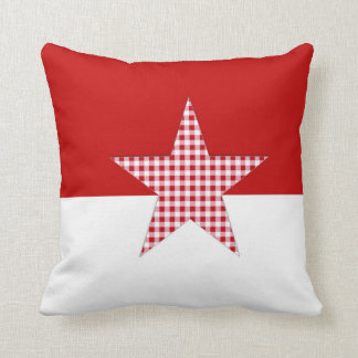 Rotes kariertes Sternthrow-Kissen Kissen