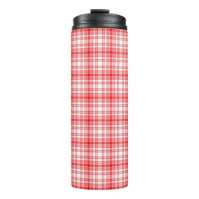 Rotes kariertes thermosbecher (Vorderseite)