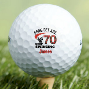 Rotes Karo 70. Geburtstagsfeier FORE-Get Alter 70 Golfball
