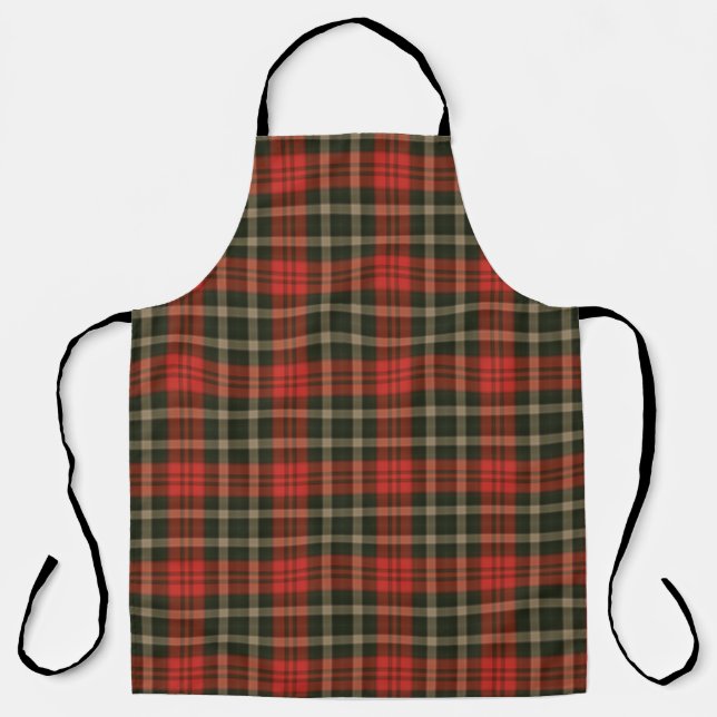Rotes Karo-Allover-Druck-Schürze Schürze (Vorderseite)