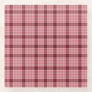 Rotes Karo-Karo-Tartan-Textur Glasuntersetzer