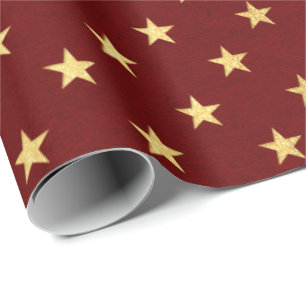 Rotes kastanienbraunes Gold Burgunders spielt Geschenkpapier