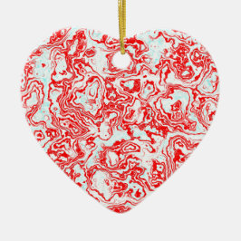 Rotes Keramik Herz Ornament