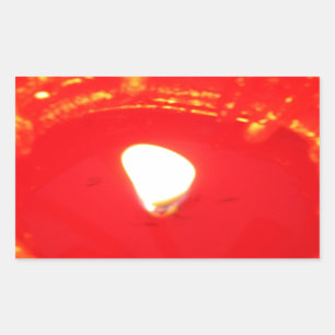 Rotes Kerzenlicht, Flamme, Kerze, Weihnachten-Lieb Rechteckiger Aufkleber