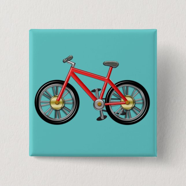 Rotes Kinderfahrrad Button (Vorderseite)