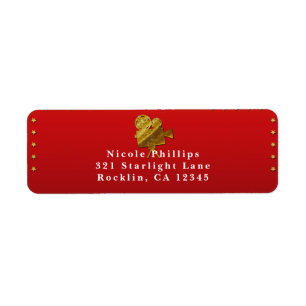 Rotes Kino & Goldene Sterne Hollywood-Party-Einlad