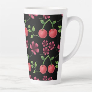 Rotes Kirschblütenmuster Milchtasse