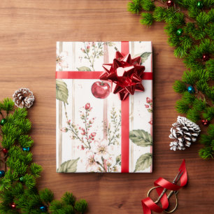 Rotes Kirschstreifen-Geschenkpapier für sie Geschenkpapier