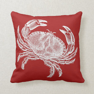 Rotes Kissen mit Krabbe