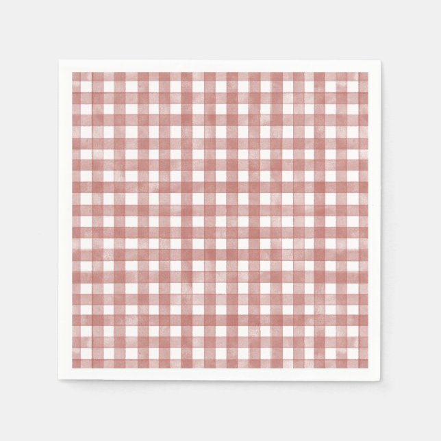 Rotes Klassisches Gingham Serviette (Vorderseite)